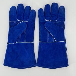 Leather Welding Protective Work Gloves, Sewn With Kevlar, Sz Large